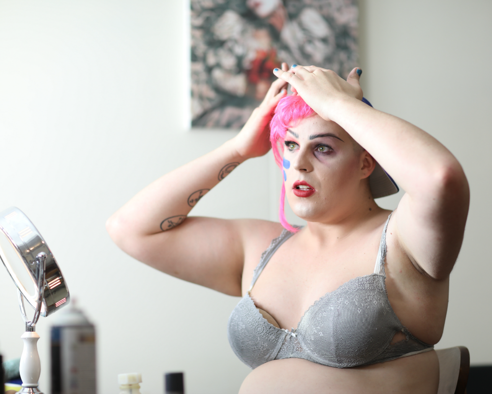 Brisbane Drag Queen Sellma Soul getting dressed - Test Kitchen blog