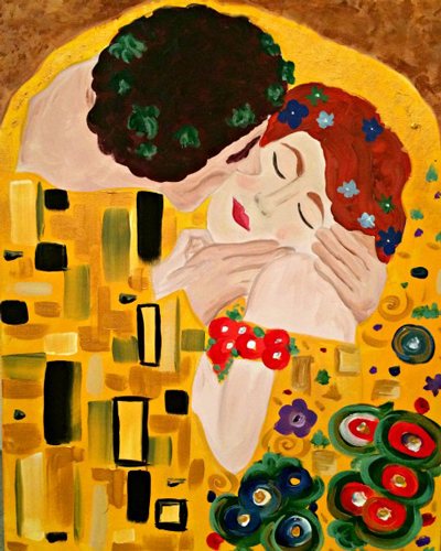 The Kiss painting by Cork & Chroma