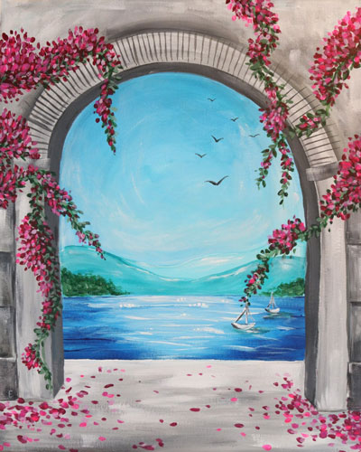 Cork & Chroma Painting Grecian Gateway