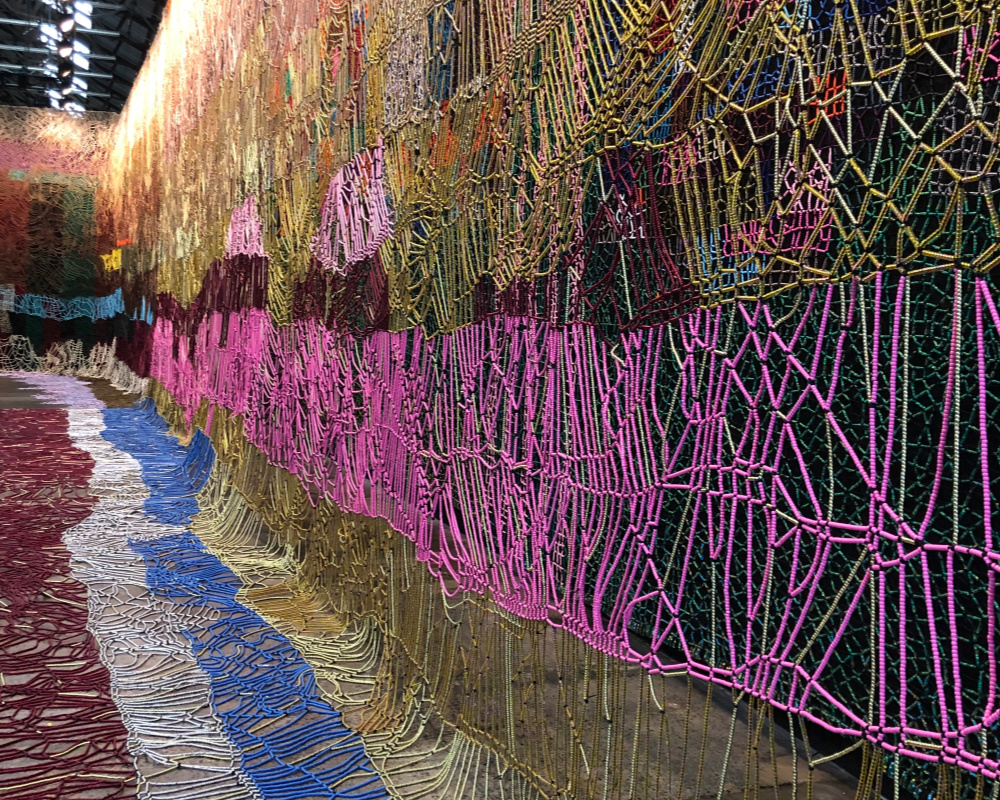 Beaded net at Nick Cave, Until, exhibition 2019
