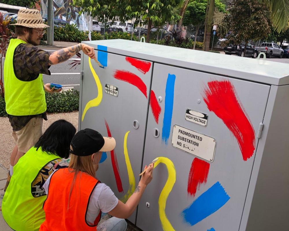 Cork and Chroma artists paint Urban Smart Projects Street Cabinet