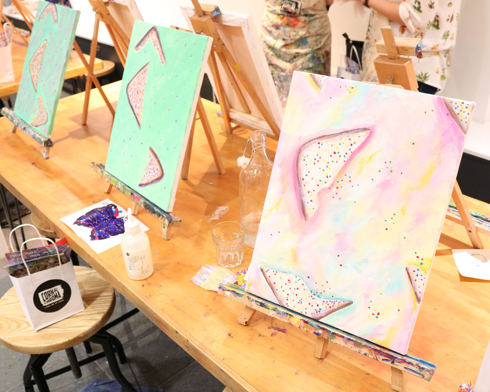 Fairy Bread paintings at Cork & Chroma Brisbane