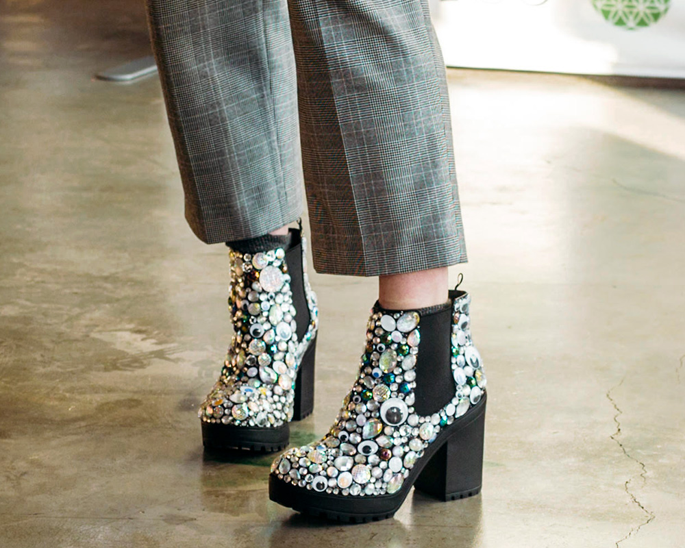 Cork & Chroma's Creative Director, Hillary's Googley Boots