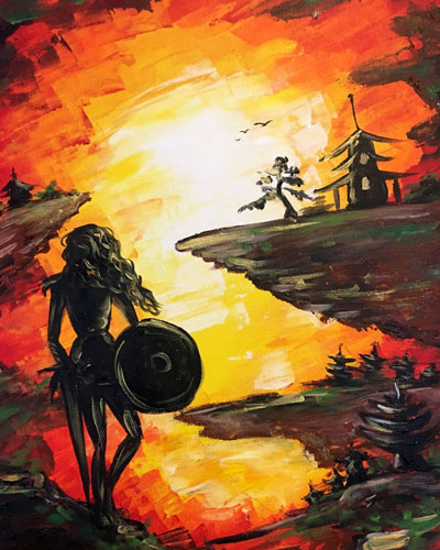 Cork & Chroma Warrior Woman painting