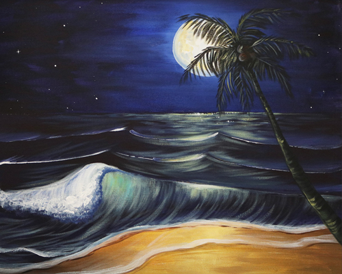Cork & Chroma painting Moonlit Palm