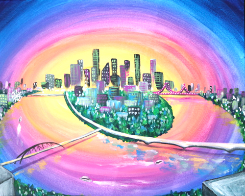 Cork & Chroma painting River City Sunset