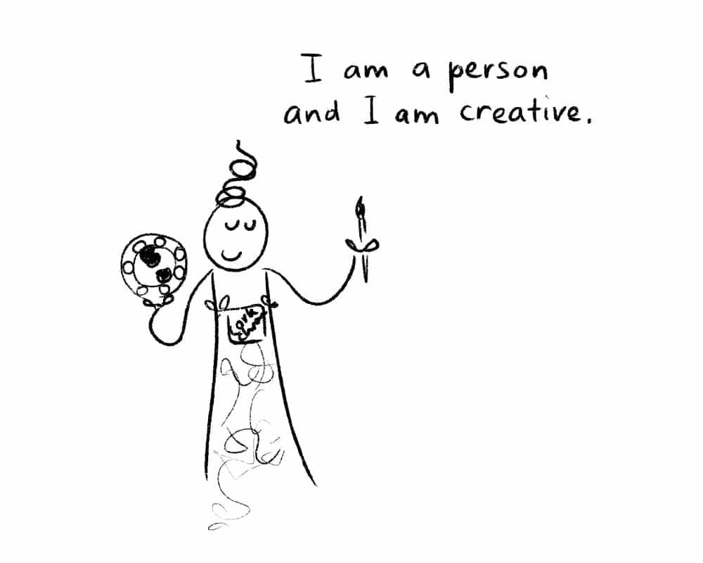 Drawing - 'I am creative' - Cork & Chroma blog post