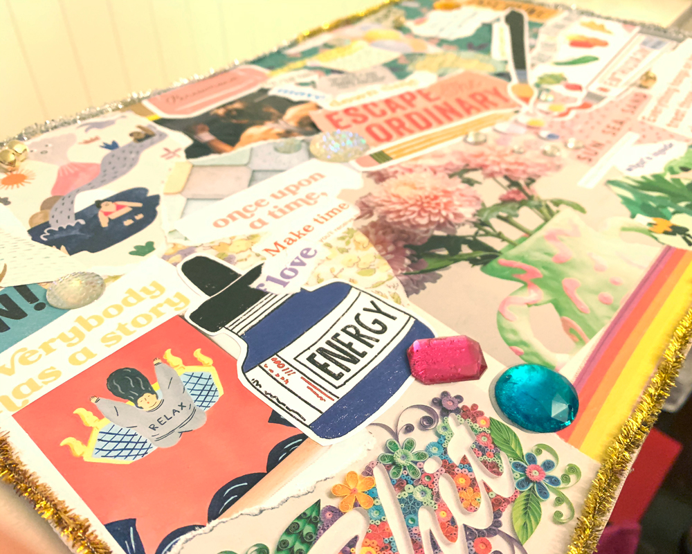 Example of vision board - close up 