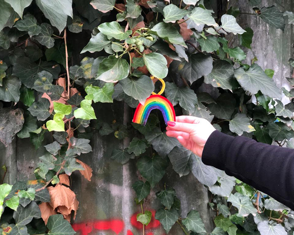 Hanging rainbow pipe cleaner decorations