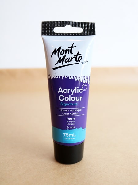 Purple acrylic paint tube (75ml) available on the Cork & Chroma Gift Shop