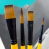 Close-up of paintbrush set of four available at Cork & Chroma