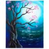 'Moonlit Blossoms' - paint and sip painting by Cork & Chroma