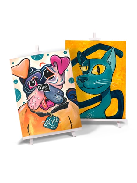 'Picasso Your Pet' - paint and sip painting by Cork & Chroma