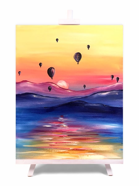 'Up, Up & Away' - paint and sip painting by Cork & Chroma