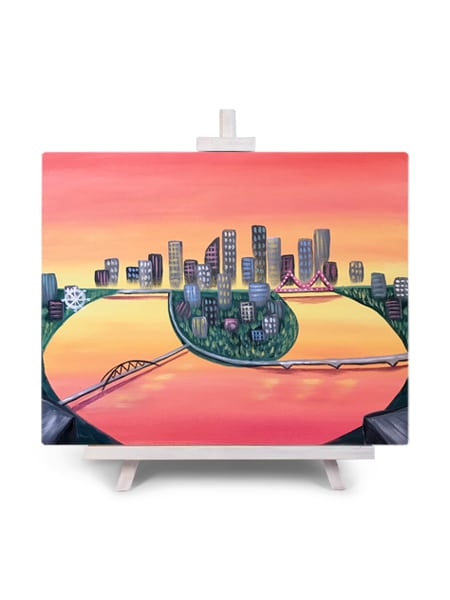 'River City Sunset' - paint and sip painting by Cork & Chroma
