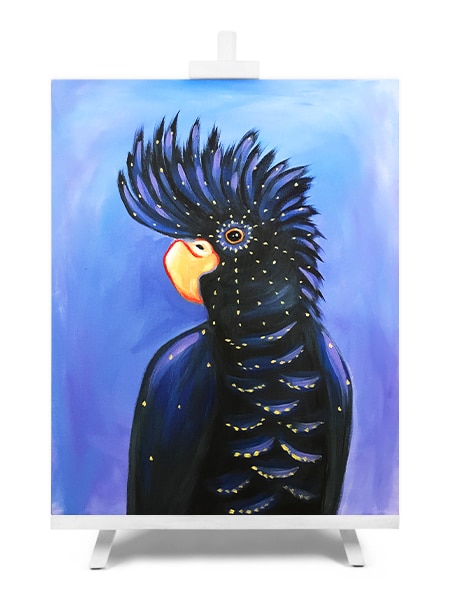 'Red-tailed Cockatoo' - paint and sip painting by Cork & Chroma