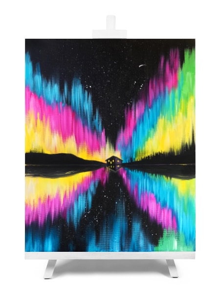 'Southern Lights' - paint and sip painting by Cork & Chroma