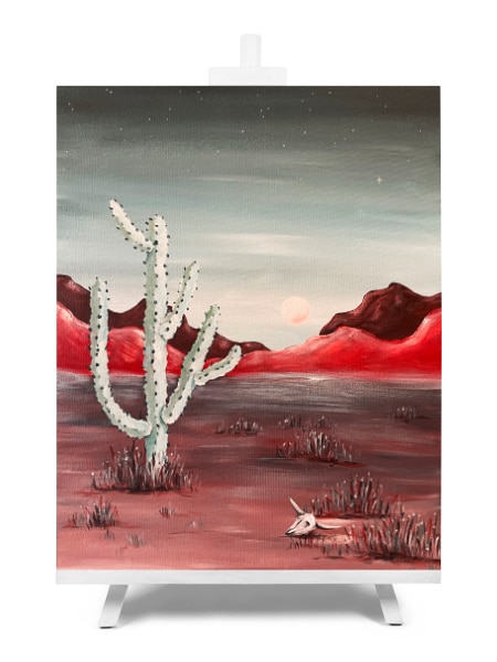 'Ghost Cactus' - paint and sip painting by Cork & Chroma