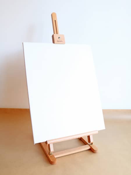 Wooden Tabletop Easel with canvas available in the Cork & Chroma Gift Shop