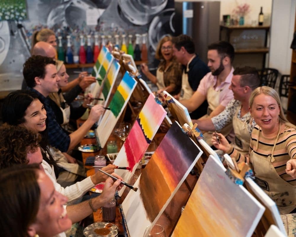 Paint party at Cork & Chroma