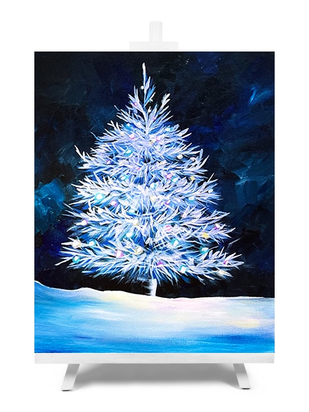 Fir Tree paint and sip Christmas painting by Cork & Chroma