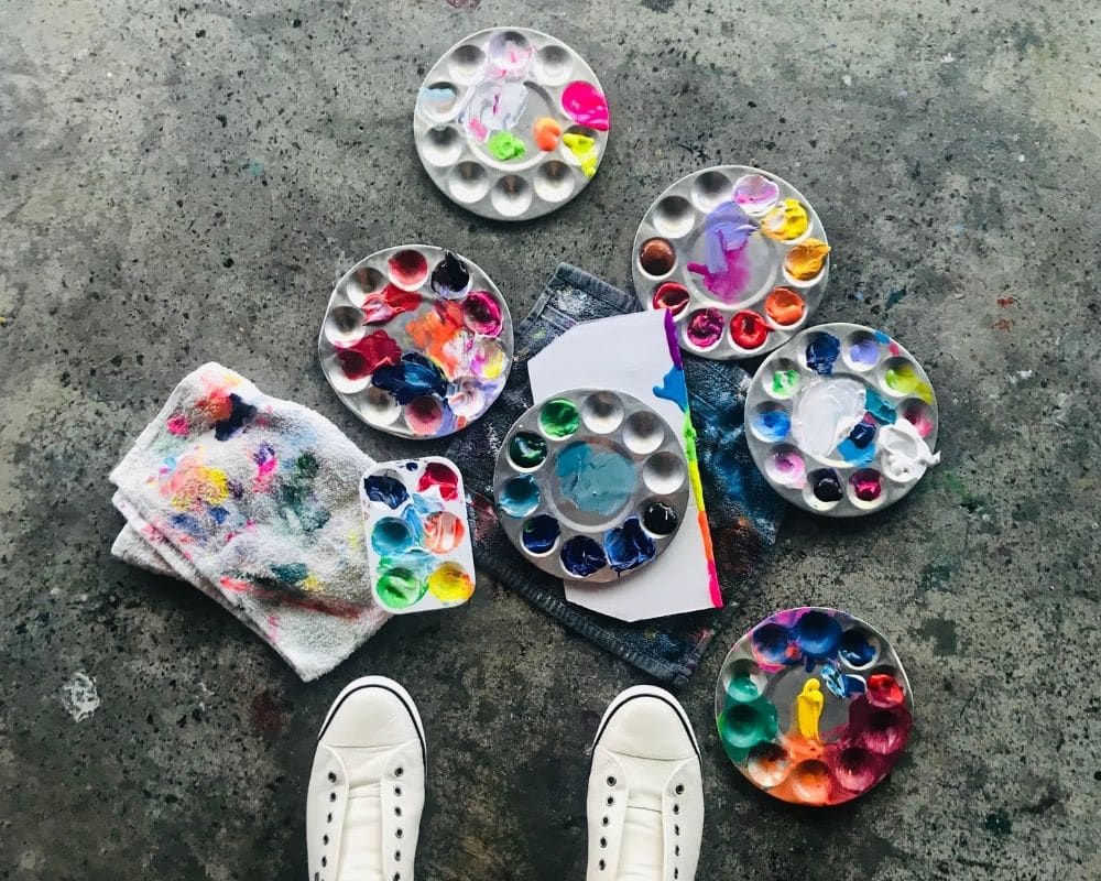 The Creative Process - Colourful Paint Palettes