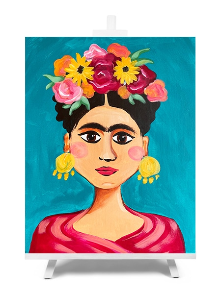 'Floral Frida' - paint and sip painting by Cork & Chroma