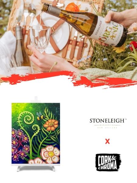 Paint and Sip Stoneleigh event at Cork & Chroma Brisbane