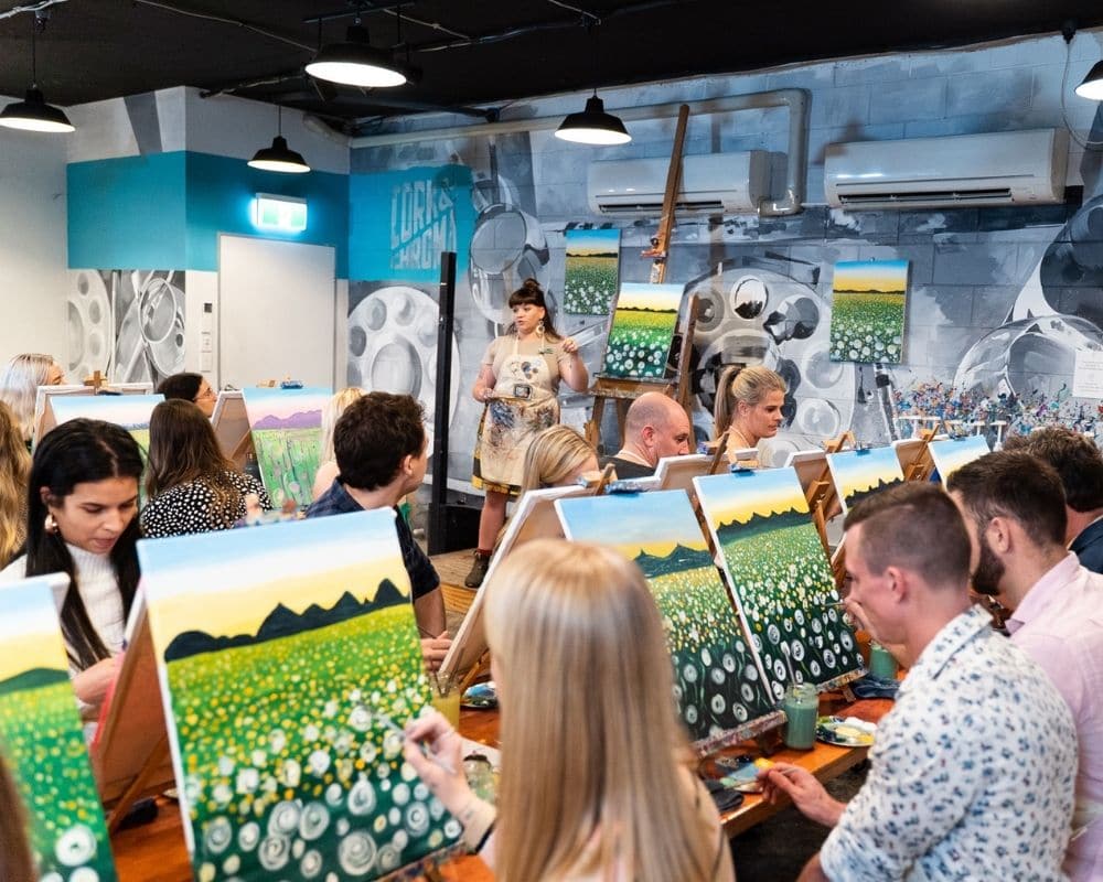 Fields of Gold in session at Cork & Chroma - Blog Post on Designing Paintings