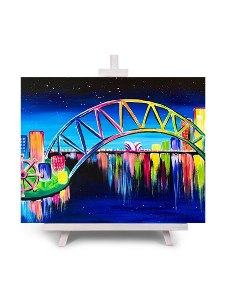 Sydney By Night (VIVID Sydney) - paint and sip painting by Cork & Chroma