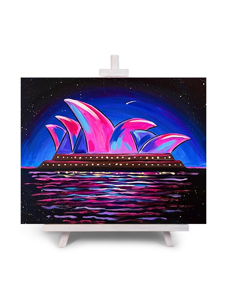 Sydney Opera House (VIVID Sydney) - paint and sip painting by Cork & Chroma
