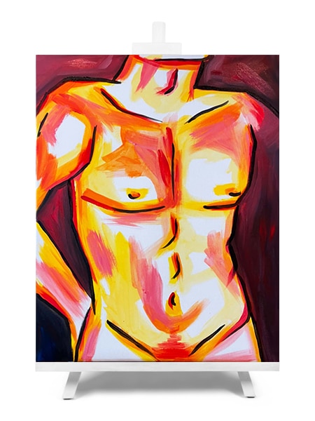 The Full Monty paint and sip painting by Cork & Chroma