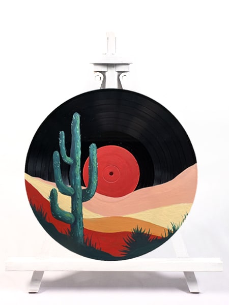 Cork & Chroma Record Vinyl painting 'Desert Beats'