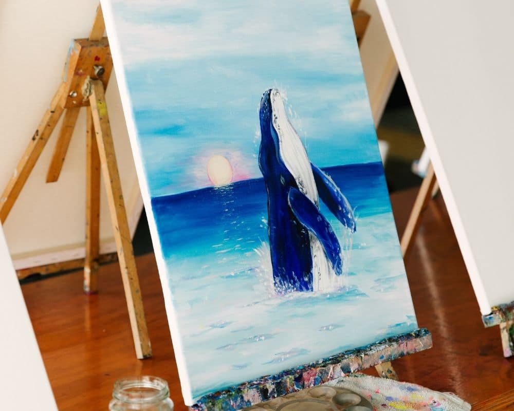 Whale of a time exclusive painting in PAINT the book - Cork & Chroma blog post