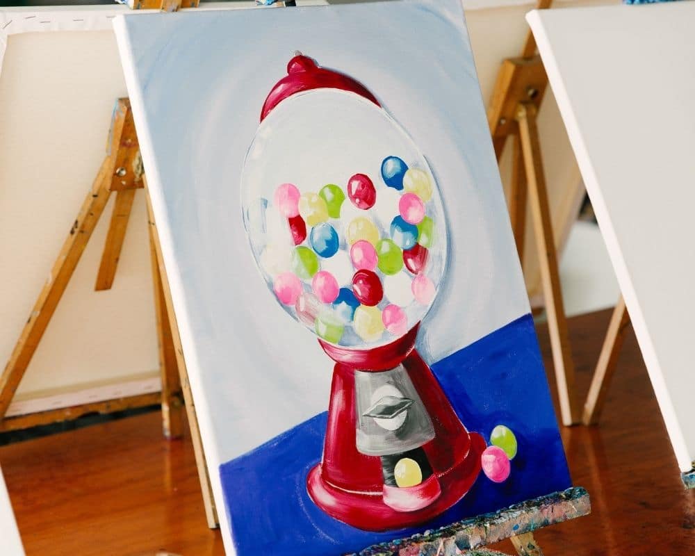 Glossy Gumballs painting from PAINT the Book by Cork & Chroma
