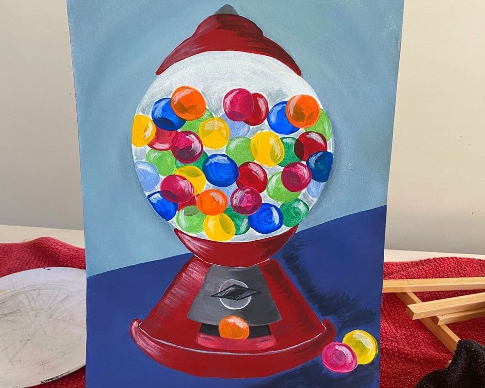 Rhonda's Glossy Gumballs - Painting from home blog post - Cork & Chroma