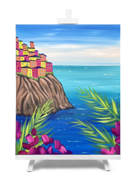 'Cinque Terre' - paint and sip painting by Cork & Chroma