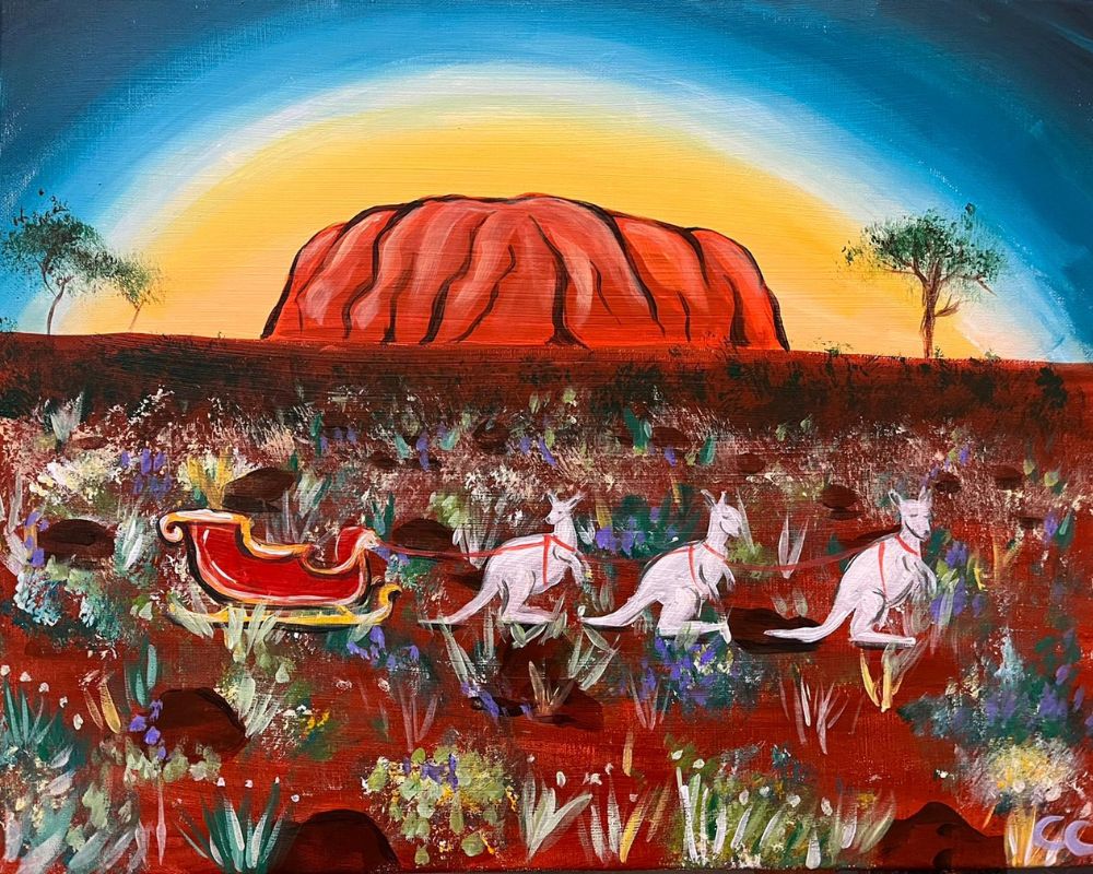 Festive Painting - Yoohoo Uluru by Cork & Chroma