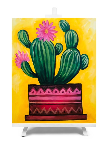 'Can't Touch This!' cactus paint and sip painting by Cork & Chroma