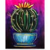 'Can't Touch This!' bright cactus painting by Cork & Chroma paint and sip company