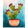 'Can't Touch This!' colourful cacti painting by Cork & Chroma paint and sip company