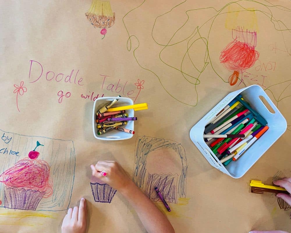 Cork & Chroma doodle table - Painting with Children blog post