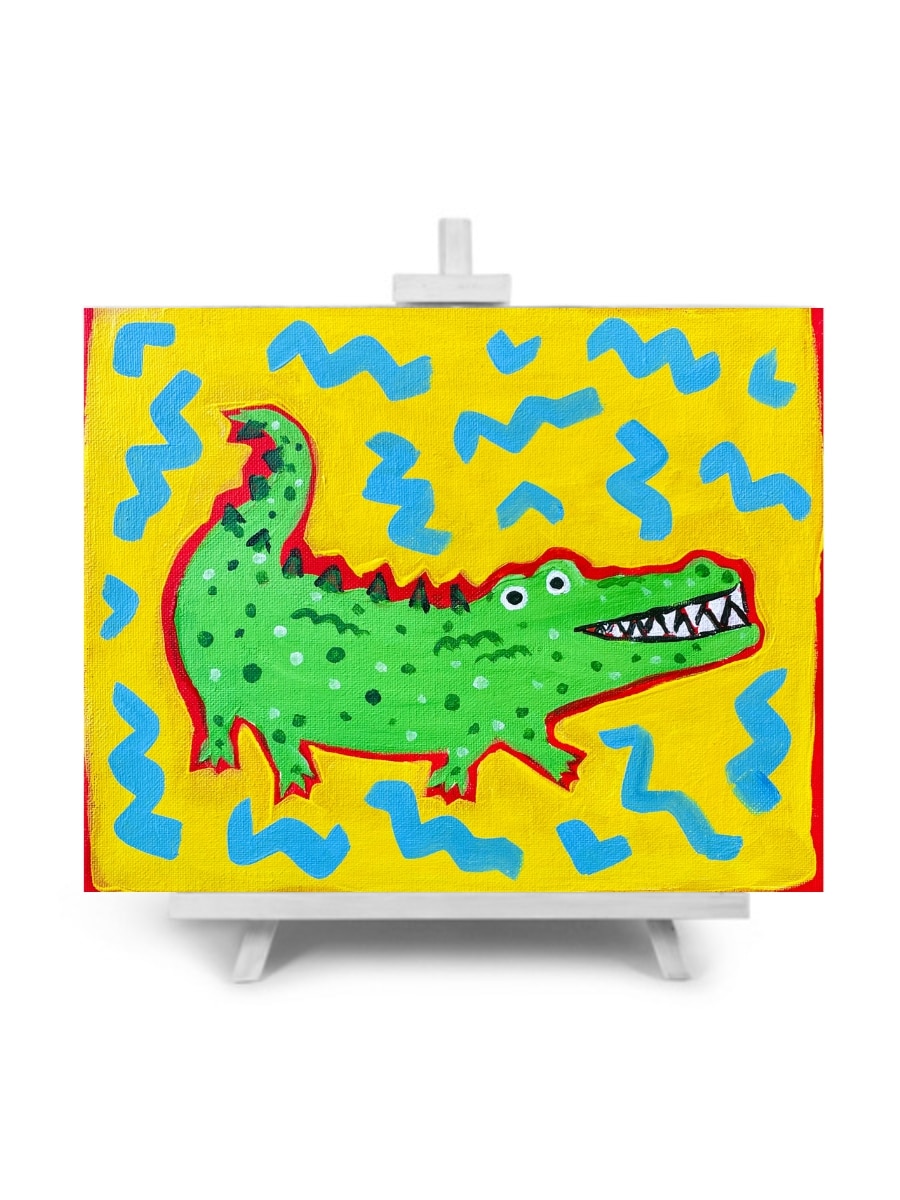 'Happy Snappy' painting by Cork & Chroma paint and sip studios